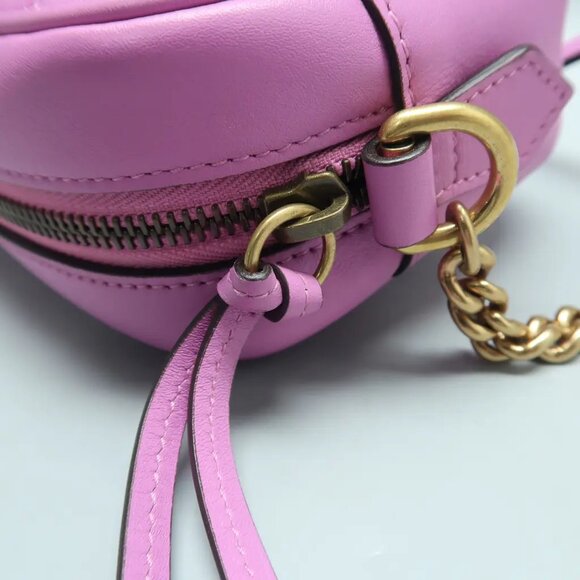 GUCCI GG Marmont Purple Leather Shoulder Bag 922-021825 - Picture 9 of 12